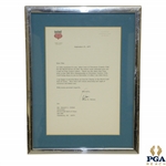 Deane Beman's Letter Gifting Tony Lema's 1966 PGA Championship Shoes to The Hall of Fame