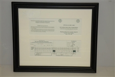 1999 US Open Payne Stewart Replica Final Rd Scorecard Presentation-Marked by Mickelson