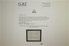 1999 US Open Payne Stewart Replica Final Rd Scorecard Presentation-Marked by Mickelson