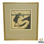 Golfer in Sandtrap Print Circa Early 1900's