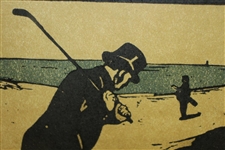 Golfer in Sandtrap Print Circa Early 1900's