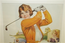 Hinds Cream Advertisement featuring Lady Golfers Framed Presentation