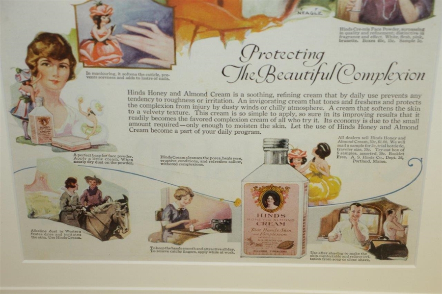 Hinds Cream Advertisement featuring Lady Golfers Framed Presentation