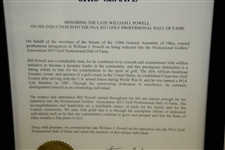 The State of Ohio Senate Proclamation Honoring William Powell's Induction into PGA Hall of Fame