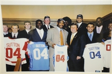 2004 Ryder Cup Captain Hal Sutton Presented With Detroit Sports Team Jerseys Photo