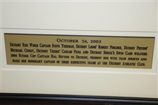 2004 Ryder Cup Captain Hal Sutton Presented With Detroit Sports Team Jerseys Photo