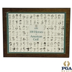 100 Heroes of American Golf Framed Lithograph Plaque