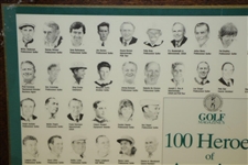 100 Heroes of American Golf Framed Lithograph Plaque