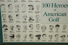 100 Heroes of American Golf Framed Lithograph Plaque
