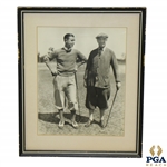 Pair Golfers Black & White Photo