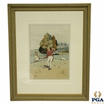 Two Men Playing Golf w/ Dog Print by Harry Eliott