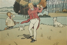 Two Men Playing Golf w/ Dog Print by Harry Eliott