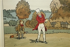 Two Golfers & Caddies w/ Dog Print by Harry Eliott