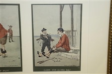 The Bunker, The Last Put & Clean Yer Clubs Sir Group Of (3) Golf Illustrations