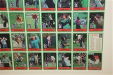 1980 PGA Tour Limited Ed 60 Top Money Winners Sports Card Set Uncut Sheet w/ Jack Nicklaus & Tom Watson