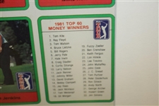 1980 PGA Tour Limited Ed 60 Top Money Winners Sports Card Set Uncut Sheet w/ Jack Nicklaus & Tom Watson