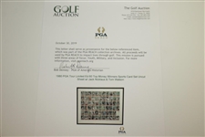 1980 PGA Tour Limited Ed 60 Top Money Winners Sports Card Set Uncut Sheet w/ Jack Nicklaus & Tom Watson