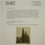 Early 1930's Augusta National Golf Club Type 1 Original Photo of Pine Tree w/ Architects 10th Hole