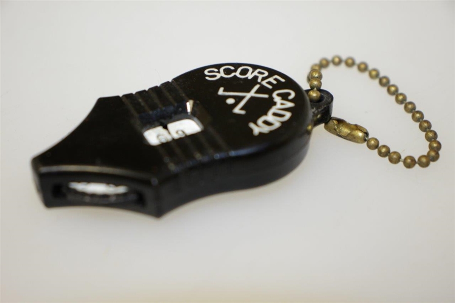 Vintage Black Score Caddy Keychain with Crossed Clubs - Crist Collection