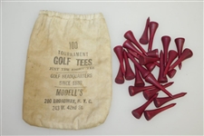 Vintage Modell's Just the Right Tee Golf Tee Bag with Tees - Broadway- Crist Collection