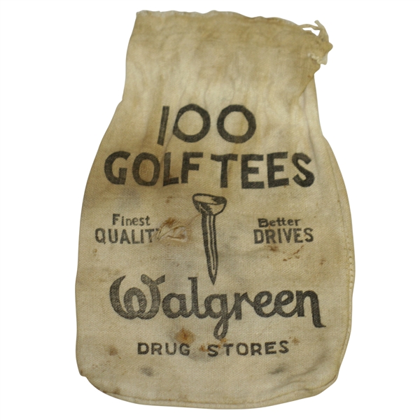 Vintage Walgreen Drug Stores 100 Golf Tees Canvas Golf Tee Bag - Crist Collection