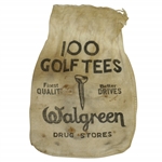 Vintage Walgreen Drug Stores 100 Golf Tees Canvas Golf Tee Bag - Crist Collection