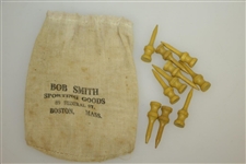 Vintage Bob Smith Sporting Goods Canvas Tee Bag with Tees - Boston - Crist Collection