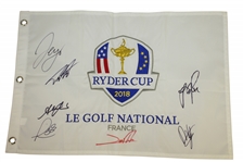 2018 Ryder Cup Flag Signed by Members of European Team JSA ALOA
