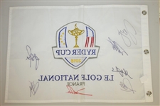 2018 Ryder Cup Flag Signed by Members of European Team JSA ALOA