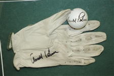 Arnold Palmer Signed Glove & Ball Framed Display JSA ALOA
