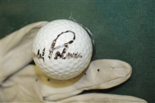Arnold Palmer Signed Glove & Ball Framed Display JSA ALOA