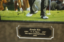 Ernie Els Signed Photo Display with 3 Major Victories Plate - Framed JSA ALOA