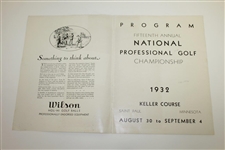 1932 PGA Championship at Keller Course GC Program - Olin Dutra Winner