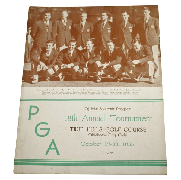 1935 PGA Championship at Twin Hills GC Program - Johnny Revolta Winner