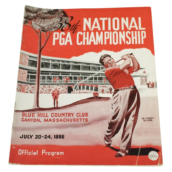 1956 PGA Championship at Blue Hill CC Program - Jack Burke Winner