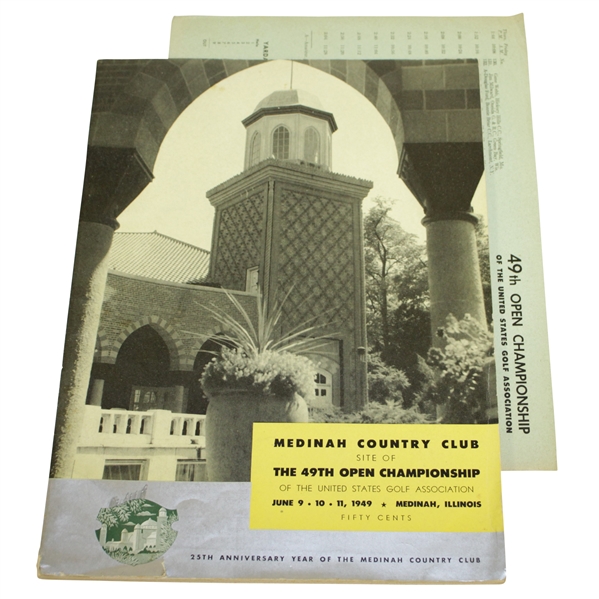 1949 US Open Championship at Medinah CC Program & Pairing Sheet - Cary Middlecoff Winner