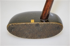 Kempshall MFG Willie Dunn Jr Mallet Headed Center Shafted Putter w/ Brass Face Black Pyralin
