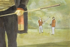 William Caddie Willie Gunn Bruntsfield Links Acrylic on Canvas Painting - Gifted to WGHOF