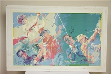 Neiman Golf Champions Signed by Palmer, Hogan, Nicklaus, Snead, Trevino & Player JSA ALOA
