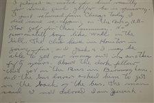 Jimmy Demaret 1962 Handwritten Letter on Champions GC Letterhead to Rod Munday JSA ALOA