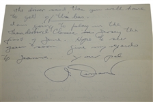 Jimmy Demaret 1962 Handwritten Letter on Champions GC Letterhead to Rod Munday JSA ALOA