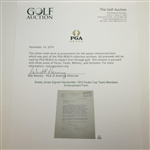 Bobby Jones Signed Handwritten 1933 Ryder Cup Team Members Endorsement Form FULL JSA #BB52086