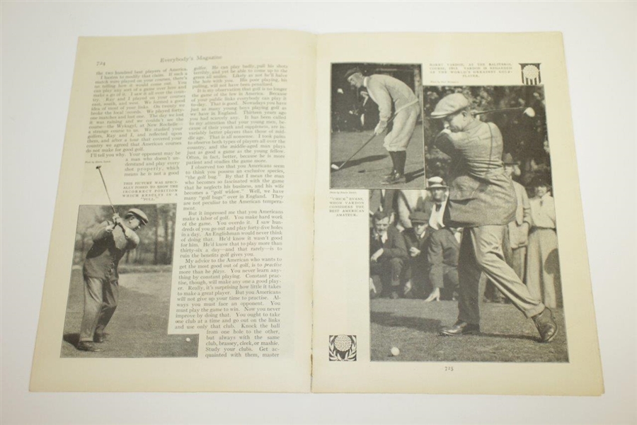 Harry Vardon 1914 Everybody's Magazine Article 'What's Wrong with American Golf?'