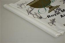 Complete Team Signed 1998 The President's Cup at Royal Melbourne Course Flag JSA ALOA