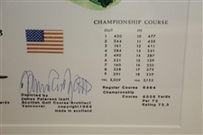 1968 James P. Izatt Signed Cypress Point Golf Club Topographical Map - Framed