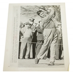 Bobby Jones 1976 Wire Photo of Jones Playing in 1941 Masters Tournament