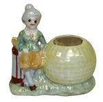 Porcelain Lady Golfer with Mesh Golf Ball Pin Cushion