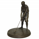 Bronze Bobby Jones Sundial Based on Slow Back Time Right E.E. Codman Statue Outside ANGC