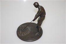 Bronze Bobby Jones Sundial Based on Slow Back Time Right E.E. Codman Statue Outside ANGC