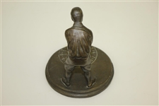 Bronze Bobby Jones Sundial Based on Slow Back Time Right E.E. Codman Statue Outside ANGC